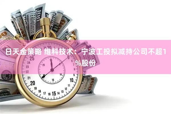 日天金策略 维科技术：宁波工投拟减持公司不超1%股份