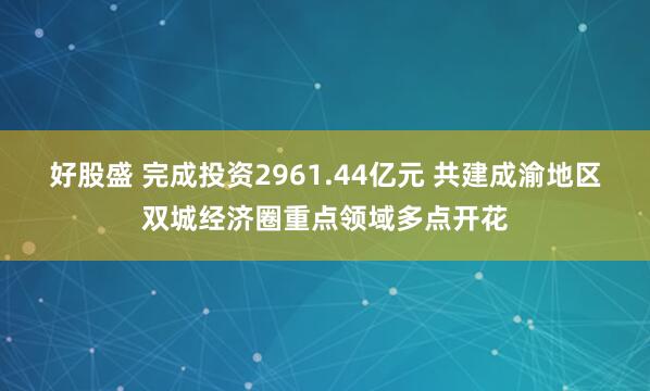 好股盛 完成投资2961.44亿元 共建成渝地区双城经济圈重点领域多点开花